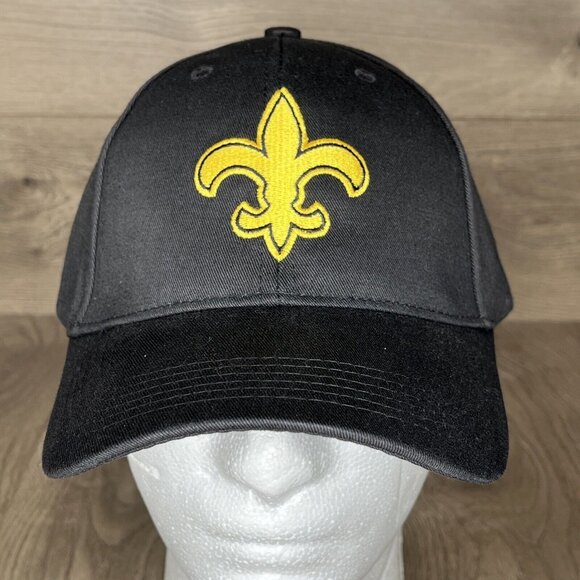 New Orleans Saints Fleur De Lis Football  Ball Cap Hat Adjustable Hook N Loop - Picture 2 of 9